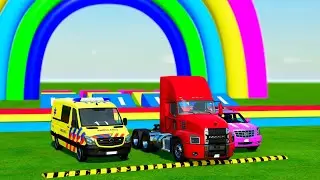 Colorful Emergency Fleet Transport &ndash; Road to New Destination