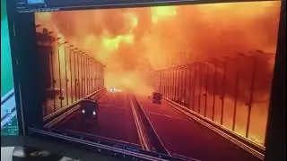 Crimean Bridge: Moment of Truck-Bomb explosion catched on surveillance camera #2
