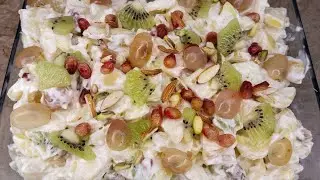 Creamy Fruit Salad Recipe|Fruit Salad|Creamy Fruit Chaat Recipe|Dessert Recipe By Nabiya Kitchen