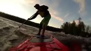 Finland whitewater SUPing