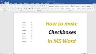 How to add check boxes in MS Word