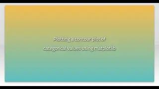 Plotting a contour plot of categorical values using matplotlib