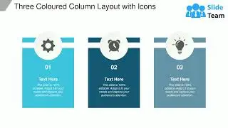 Three Coloured Column Layout With Icons
