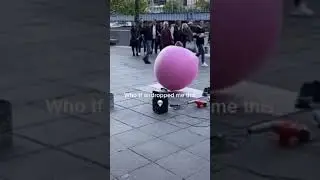 someone imitating Kirby with random music on the street with hilarious dance moves