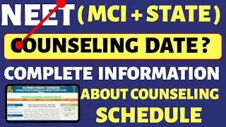 NEET 2020 MCC Counseling Dates & Schedule /State Counseling Schedule Declared & Neet Updates
