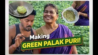 Village Style Green Palak Puri | Healthy & Crispy Desi Recipe 🌿