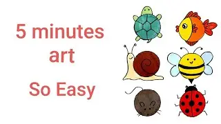 How to draw animal with circle | Use circle to draw animals| 5 minutes easy animals art for kids