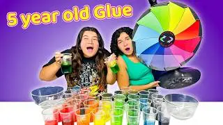 3 COLORS OF GLUE SLIME CHALLENGE WITH 5 YEAR OLD GLUE