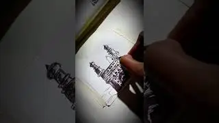 Draw a redfort gate 🛕🛕 #shorts #art