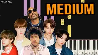 benny blanco, BTS & SnoopDogg - Bad Decisions | MEDIUM Piano Tutorial by Pianella Piano