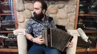 7563 - Antique Black Chrome C.Fidardo Diatonic Button Accordion Bb Eb MM 21 8 $399