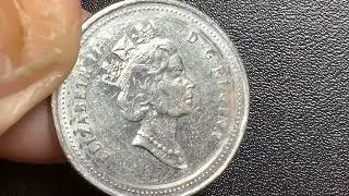1993 Canada 25 cents error rare coin
