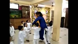 Akshu (Rudra) is playing with school friends and teachers ocast of Holi (dance)