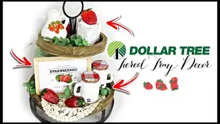 DOLLAR TREE FARMHOUSE DIY | 🍓Strawberry Decor | Tiered Tray Diys