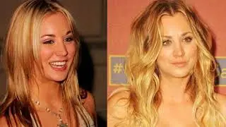 Penny from The Big Bang Theory before/after breast implants (Kaley Cuoco)