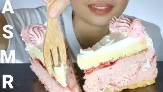 ASMR Starbucks Strawberry Cream Cheesecake - Eating Sounds, No Talking | Ynah ASMR