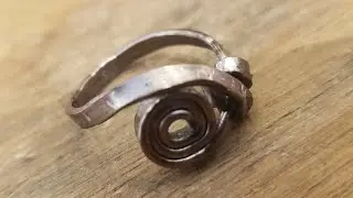 Simple Swirl Rose Ring - Hammered Aluminum - Eps 286