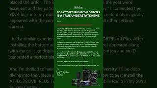 To say that Bridgecom delivers is a true understatement. #Bridgecom #hamradio #bridgecom #dmrradio