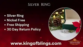 King Of Bling's White Sterling Silver Women Engagement Rings Size 7