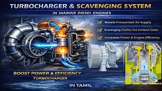 Turbocharger and Scavenging System Explained in Tamil | Marine Diesel Engine