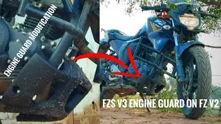 fzv3 engine guard on fzv2 (engine guard modification)