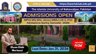 The Islamia University Bahawalpur Spring Admissions Open 2026 | IUB Admissions 2026