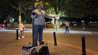 Preaching in downtown Plano Legacy, Texas