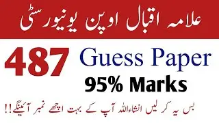 AIOU BA/B.Com Code 487 Guess Paper |Aiou Past paper | Aiou Old Paper | Aiou Importance Question