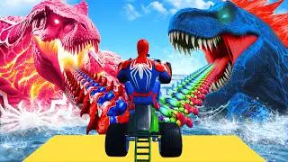 الرجل العنكبوت انقاذ باتRAINBOW SPIDER-MAN Rescue Dinosaurs Funny Game Epic GTA 5 superheroes