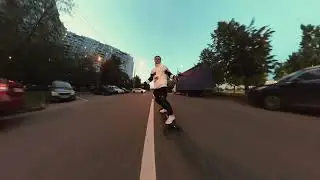 Night Time-lapse longboarding over Moscow