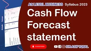 Cash Flow Forecast statement | As Level Business