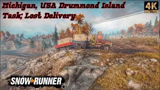 SnowRunner Michigan, USA Drummond Island Task; Lost Delivery GMC MH9500