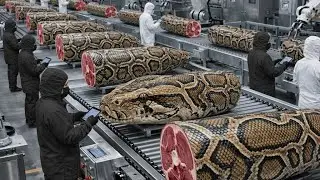 Inside the Python snake Leather Factory | From Python Skin to Luxury Jacket (Full Process)#shorts