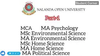 NOU MA MSc MCA MCom Results session 2021-22 | Nalanda Open University