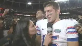 Tim Tebow cries as Florida Gators loses 2009 SEC Championship to Alabama Crimson Tide