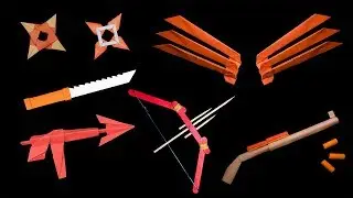 Top 07 Fun Origami Claws/Ninja Star/Bow/Gun/Knife - How to make