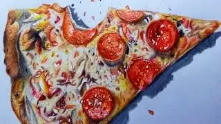 Pencil drawing-slice of pizza (happy new year!)