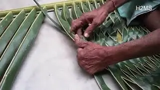 how to make simple coconut mat,palm leaf uses,floor mats with coconut leaves,village style floor mat
