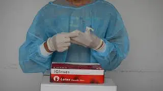 Milky white latex disposable gloves stretching product details