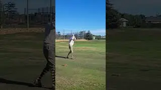 Sir Bob Charles tees of on the first in the 2nd New Zealand Hickory Open