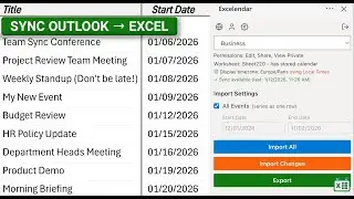 Excelendar Add-in Tutorial: Sync Outlook Calendars with Excel
