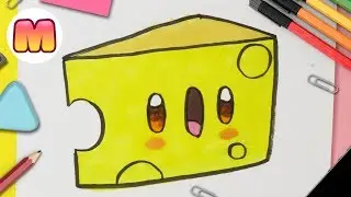 COMO DIBUJAR QUESO KAWAII FACIL - Dibujos faciles kawaii - Como se dibuja queso
