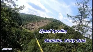 Tyrolka. Park Linowy Skalisko w Złotym Stoku. HD.