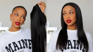 👩🏽‍🦲TRYING A HEADBAND WIG WHILE BALD! NEW* 4X4 LACE CLOSURE HEADBANDWIG-Ft YGWigs