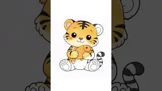 Satisfying Tiger Coloring ASMR 🎨 | Kids Coloring#asmr#coloring#kids#satisfying#coloringasmr