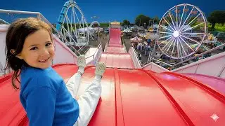SUPERSLiDE?! Oak climbs 3 story SLiDE at THEME PARK!! Oak goes ROCK CLiMBiNG FiRST TiME EVER!