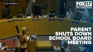 Mom disrobes during school board meeting to protest transgender locker room access
