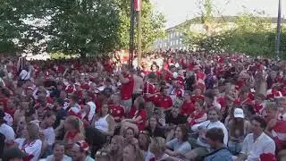 LIVE: Fans in Copenhagen cheer on Denmark in their #EURO2020 semi-final against England