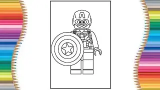 HOW TO COLORING CAPTAIN AMERICA LEGO VERSION | SUPERHERO MARVEL| COLORING PAGES | COLORING VIDEOS