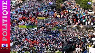 Marche FRD - Des vues a&eacute;riennes incroyables : Dakar se soul&egrave;ve, une foule immense envahit les rues !